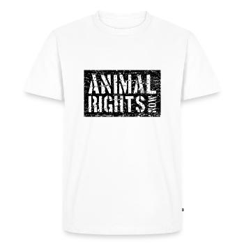 ANIMAL RIGHTS NOW VEGAN - Men's Premium Organic T-Shirt - white - Front - Nico (187cm)