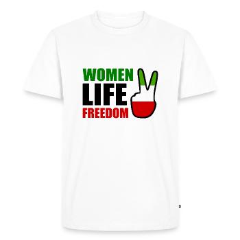 Women life freedom iran - T-shirt Premium bio Homme - blanc - Devant - Nico (187cm)