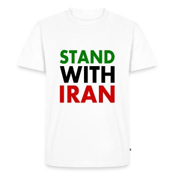 Stand with iran - T-shirt Premium bio Homme - blanc - Devant - Nico (187cm)