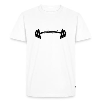 poids bodybuilder - T-shirt Premium bio Homme - blanc - Devant - Nico (187cm)