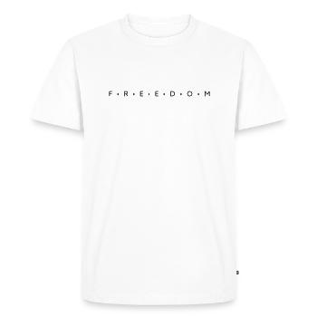 Freedom - Men's Premium Organic T-Shirt - white - Front - Nico (187cm)