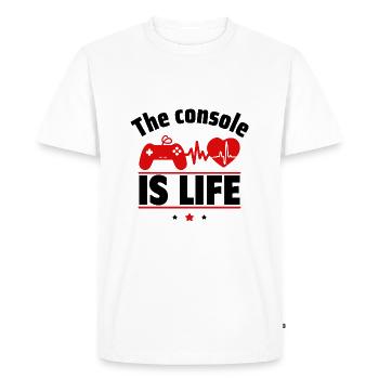 The console is life - Men's Premium Organic T-Shirt - white - Front - Nico (187cm)