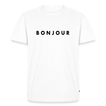 Bonjour - T-shirt Premium bio Homme - blanc - Devant - Nico (187cm)