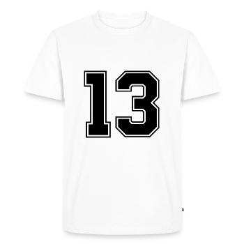 13 nombre de maillots - T-shirt Premium bio Homme - blanc - Devant - Nico (187cm)