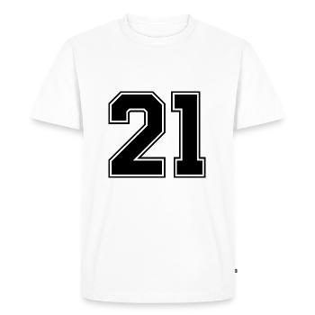 21 nombre de maillots - T-shirt Premium bio Homme - blanc - Devant - Nico (187cm)