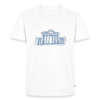 Porte de Brandebourg de Berlin – symbolique - T-shirt Premium bio Homme - blanc - Devant - Nico (187cm)
