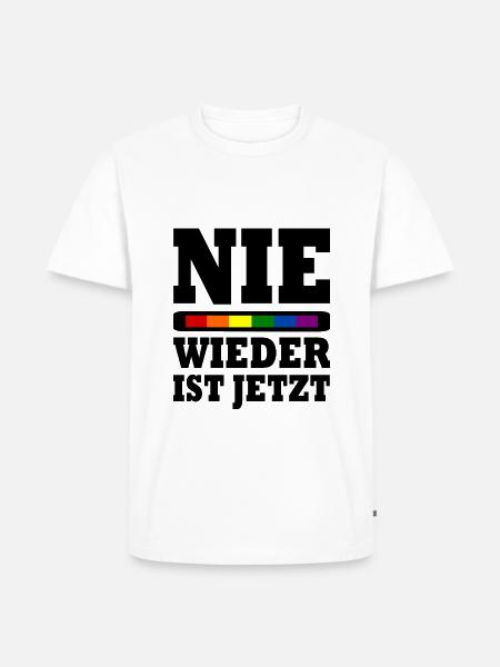 Nie wieder ist jetzt - Männer Premium Bio T-Shirt - Weiß