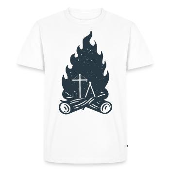 Campfire tent camp starry sky - Men's Premium Organic T-Shirt - white - Front - Nico (187cm)