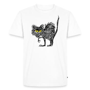 Hexenkatze_Witch Craft Cat - Men's Premium Organic T-Shirt - white - Front - Nico (187cm)