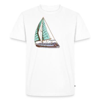 Voilier bateau bateau voilier voilier eau rosé cadeau - T-shirt Premium bio Homme - blanc - Devant - Nico (187cm)