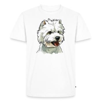 Westie "Be my baby" white text - Men's Premium Organic T-Shirt - white - Front - Nico (187cm)