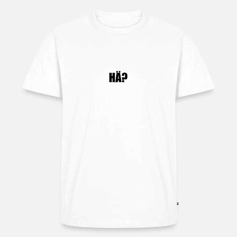 Hä? - Männer Premium Bio T-Shirt - Weiß
