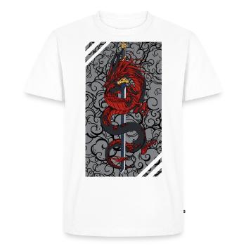 Dragon Protector - Men's Premium Organic T-Shirt - white - Front - Nico (187cm)