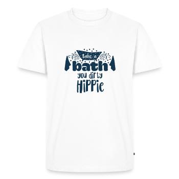 Prenez un bain vous sale hippie déclaration douche amusante - T-shirt Premium bio Homme - blanc - Devant - Nico (187cm)