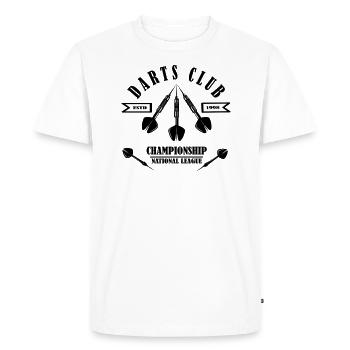Dart Championship Design Black - Men's Premium Organic T-Shirt - white - Front - Nico (187cm)