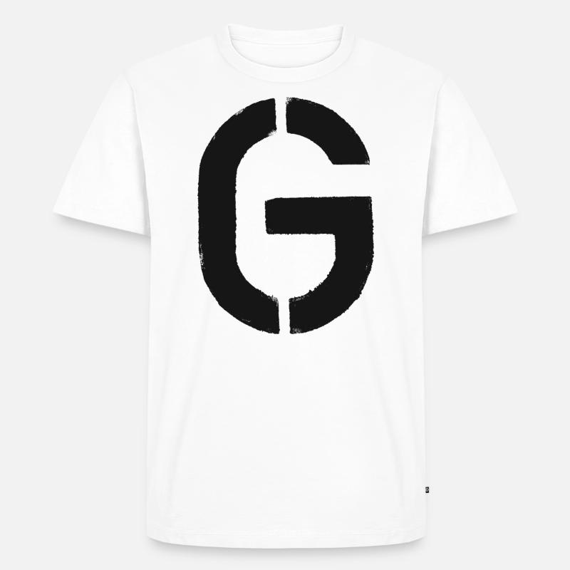G - Schablone / Buchstabe - Männer Premium Bio T-Shirt - Weiß