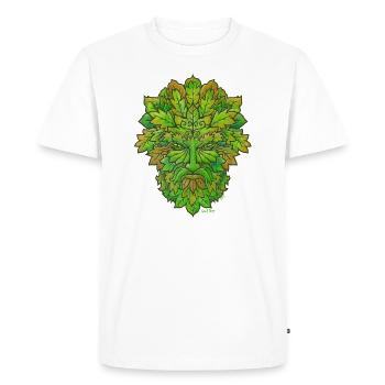 Green Man 3 - Men's Premium Organic T-Shirt - white - Front - Nico (187cm)