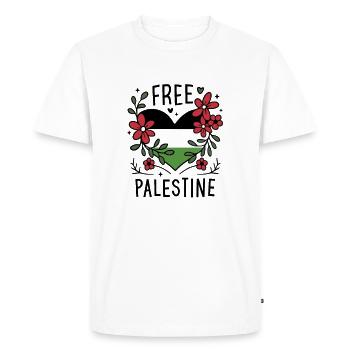 Free palestine drapeau - T-shirt Premium bio Homme - blanc - Devant - Nico (187cm)