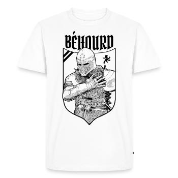 Combattant de béhourd - honneur - Médieval - T-shirt Premium bio Homme - blanc - Devant - Nico (187cm)