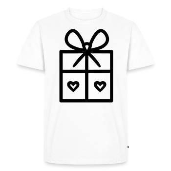 Boite icon de cadeau - T-shirt Premium bio Homme - blanc - Devant - Nico (187cm)