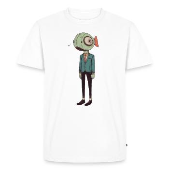 Majordome de poisson - T-shirt Premium bio Homme - blanc - Devant - Nico (187cm)