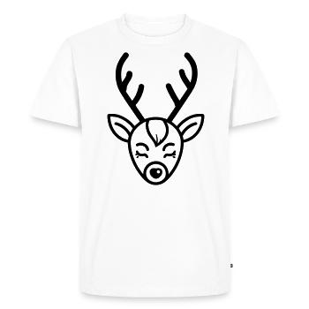renne de noel - T-shirt Premium bio Homme - blanc - Devant - Nico (187cm)