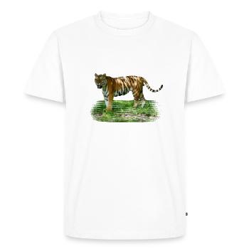 Le tigre est un grand chat répandu en Asie - T-shirt Premium bio Homme - blanc - Devant - Nico (187cm)