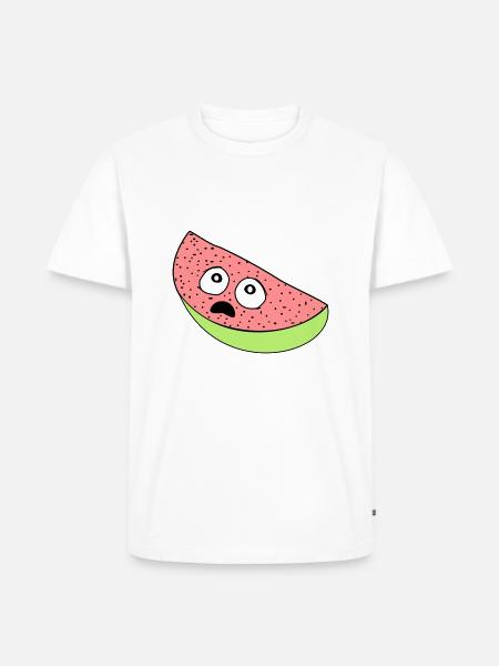 Melone - Männer Premium Bio T-Shirt - Weiß