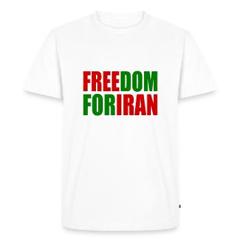 Freedom for iran - T-shirt Premium bio Homme - blanc - Devant - Nico (187cm)