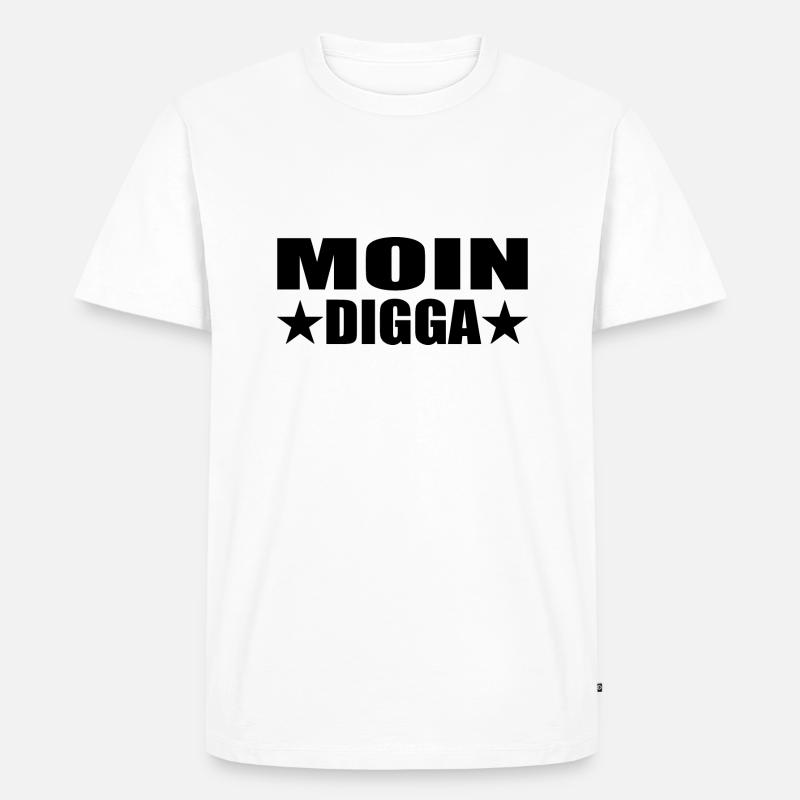 Moin - Männer Premium Bio T-Shirt - Weiß