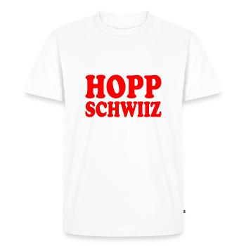 Hopp schwiiz - T-shirt Premium bio Homme - blanc - Devant - Nico (187cm)