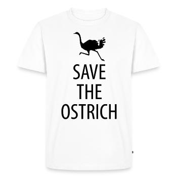 Autruche Autruche Oiseau Ornithologie de l’autruche - T-shirt Premium bio Homme - blanc - Devant - Nico (187cm)