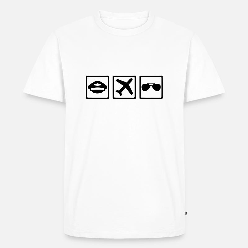 Pilot - Männer Premium Bio T-Shirt - Weiß