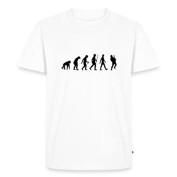 Saxophone, saxophone, musique, instrument, évolution - T-shirt Premium bio Homme - blanc - Devant - Nico (187cm)