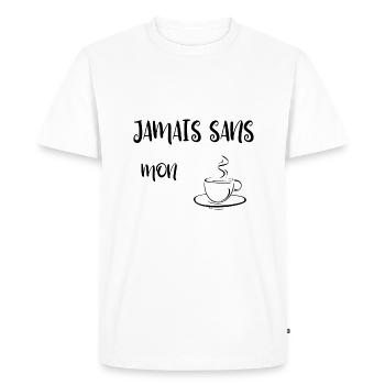 Jamais son mon café humour - T-shirt Premium bio Homme - blanc - Devant - Nico (187cm)
