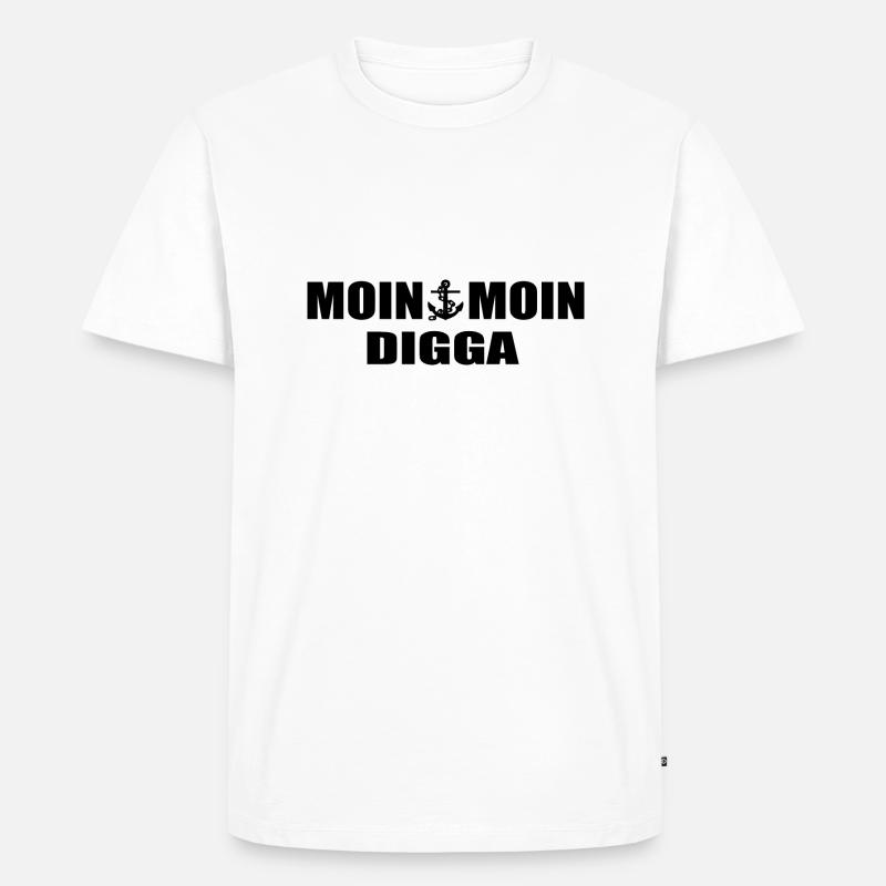 Moin - Männer Premium Bio T-Shirt - Weiß