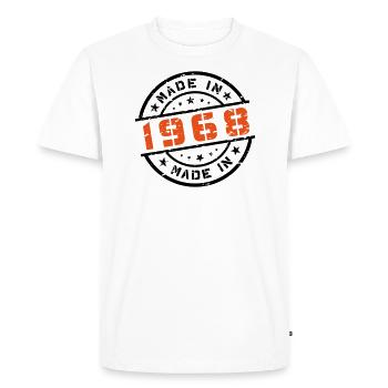 Year of birth Birthday Born In 1968 - Made in 1968 - Men's Premium Organic T-Shirt - white - Front - Nico (187cm)