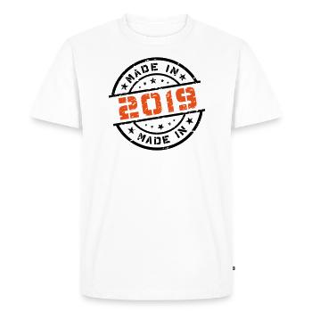 Anniversaire de naissance Born En 2019 - Made in 2019 - T-shirt Premium bio Homme - blanc - Devant - Nico (187cm)