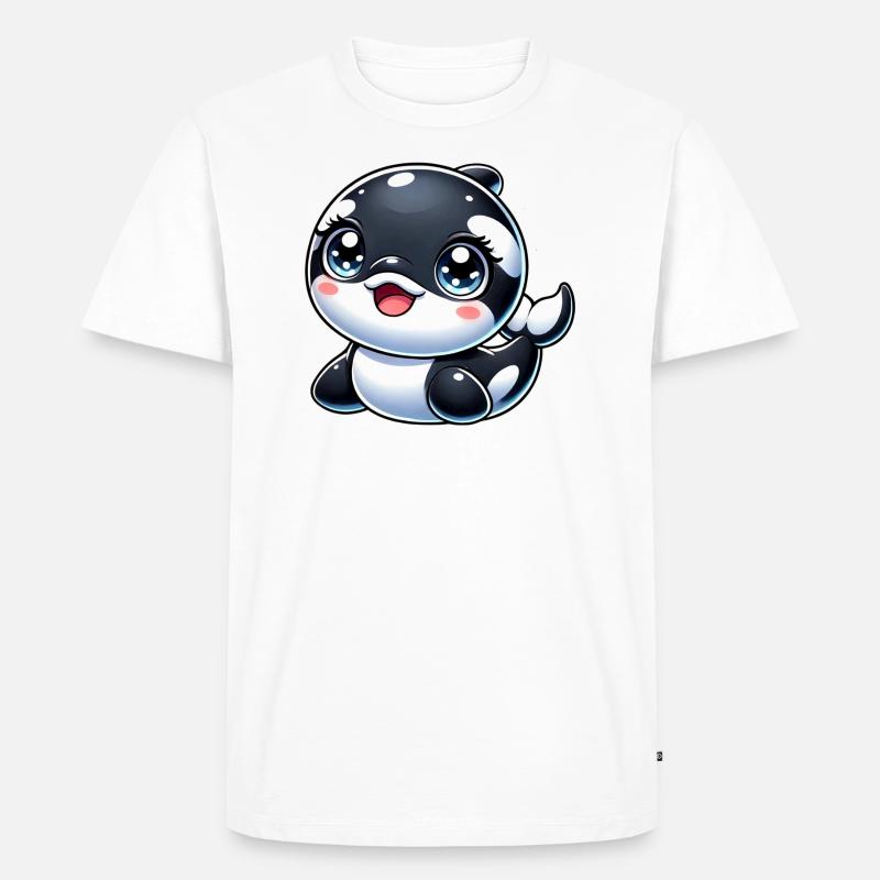 Happy Orca - Männer Premium Bio T-Shirt - Weiß