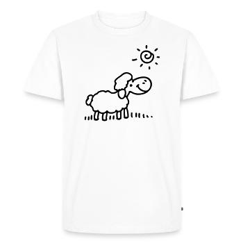 Moutons soleil - ligne - T-shirt Premium bio Homme - blanc - Devant - Nico (187cm)