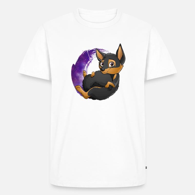 Kelpie Galaxy - Black Fire - Männer Premium Bio T-Shirt - Weiß