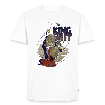 King Shit - Men's Premium Organic T-Shirt - white - Front - Nico (187cm)