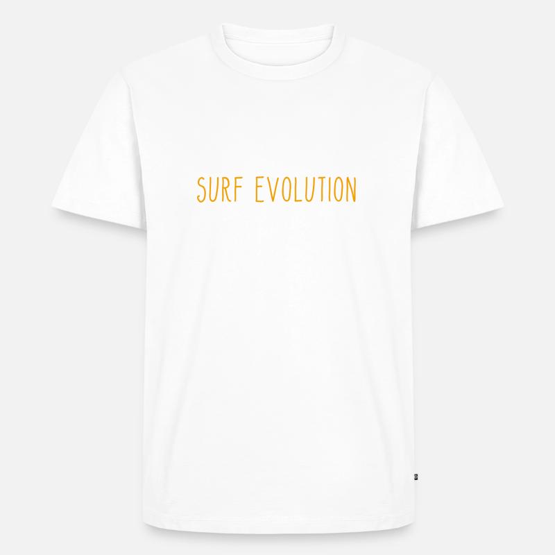 Evolution of Man Surfing - Männer Premium Bio T-Shirt - Weiß