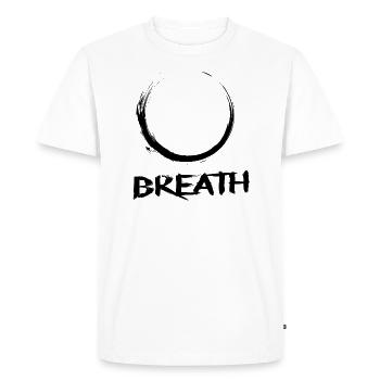 Mantra Om méditation Bouddhisme Cadeau Zen Yoga - T-shirt Premium bio Homme - blanc - Devant - Nico (187cm)