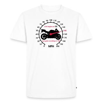 La vie commence à 50 - T-shirt Premium bio Homme - blanc - Devant - Nico (187cm)