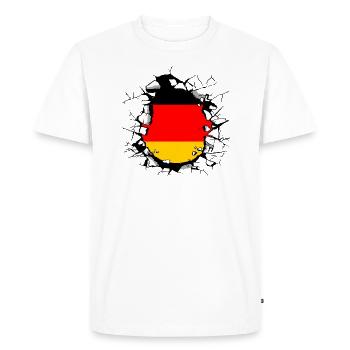 Allemagne Drapeau allemand Drapeau allemand Utilisé Regarder à la maison - T-shirt Premium bio Homme - blanc - Devant - Nico (187cm)