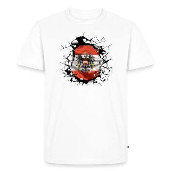 Drapeau de l’Autriche Autriche Drapeau autrichien AT - T-shirt Premium bio Homme - blanc - Devant - Nico (187cm)