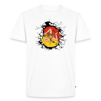 Sicily Flag Italy Palermo Trinacria Italia - Men's Premium Organic T-Shirt - white - Front - Nico (187cm)