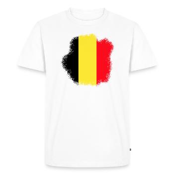 Belgium Flag Vintage Belgian Flag Used Look - Men's Premium Organic T-Shirt - white - Front - Nico (187cm)