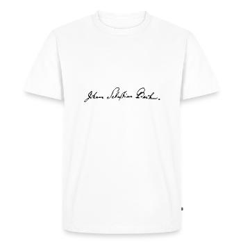 Johann Sebastian Bach Signature - Men's Premium Organic T-Shirt - white - Front - Nico (187cm)